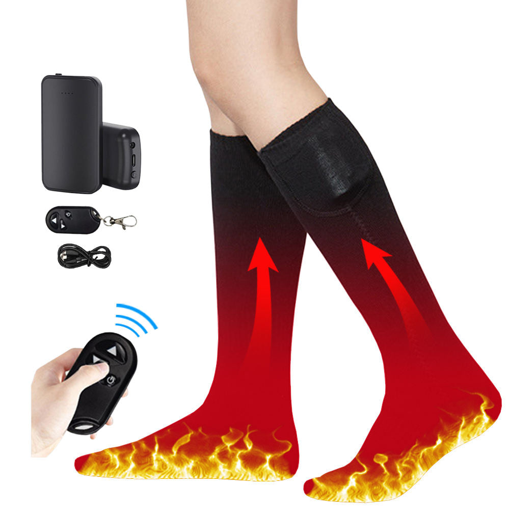 New Men And Women Remote Control Electric Socks Outdoor Cold Proof Warm Keeping Heating Socks USB Charging Heating Socks In Winter