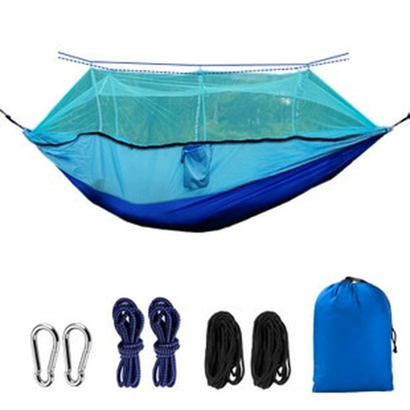 Bourette spinning 210T Nylon Hammock Outdoor Anti-mosquito Hammock Outdoor Camping Goods Bed Bearing