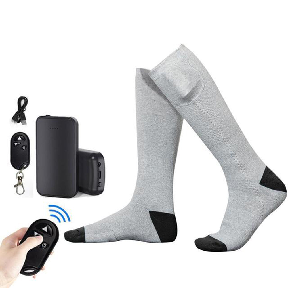 New Men And Women Remote Control Electric Socks Outdoor Cold Proof Warm Keeping Heating Socks USB Charging Heating Socks In Winter