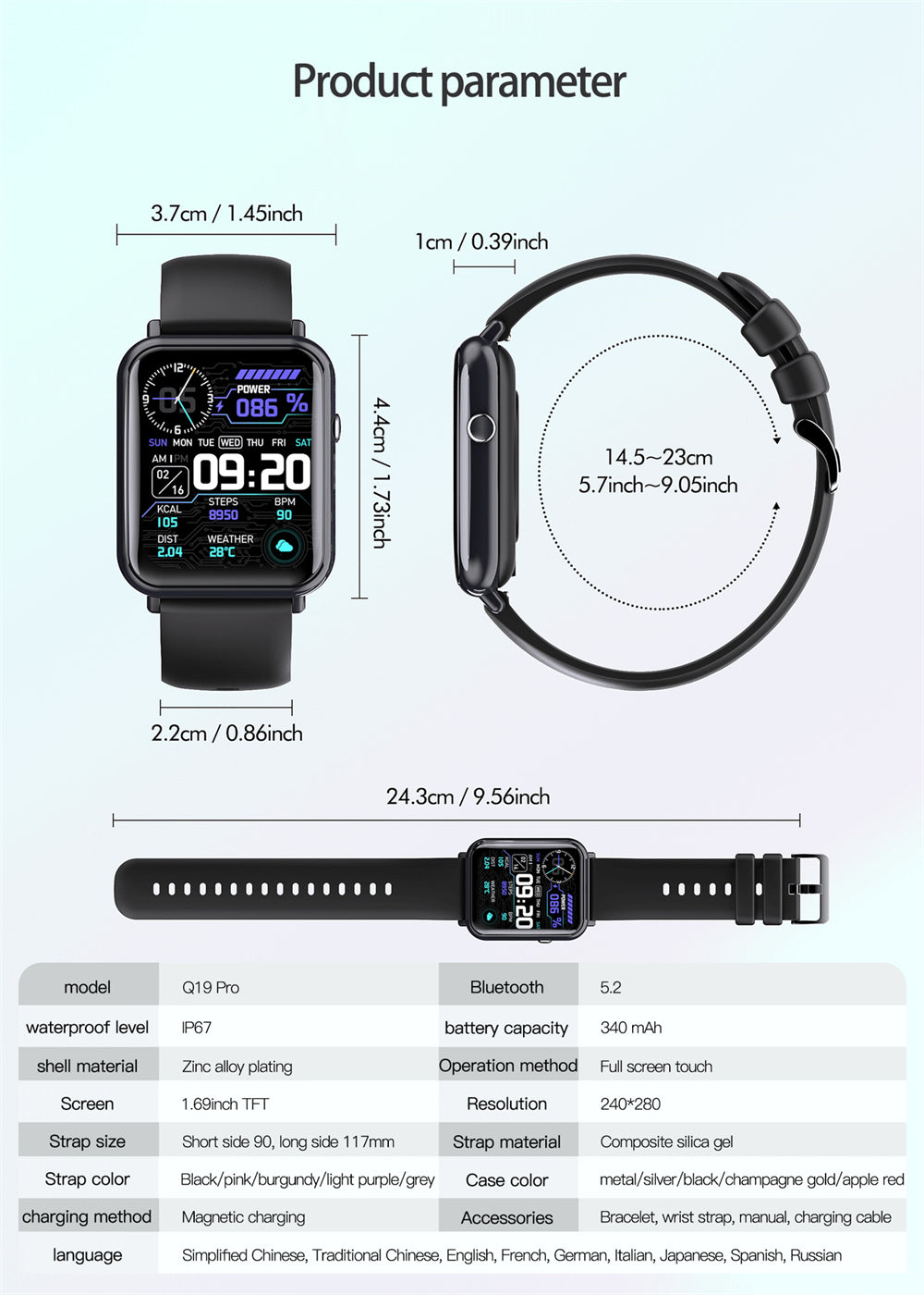 Smart Watch wasserdicht Level IP67