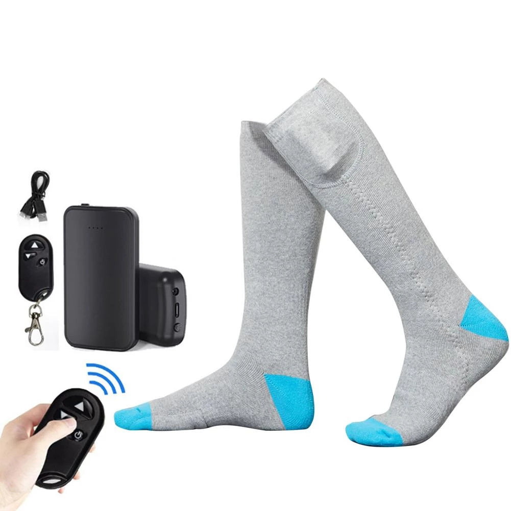 New Men And Women Remote Control Electric Socks Outdoor Cold Proof Warm Keeping Heating Socks USB Charging Heating Socks In Winter