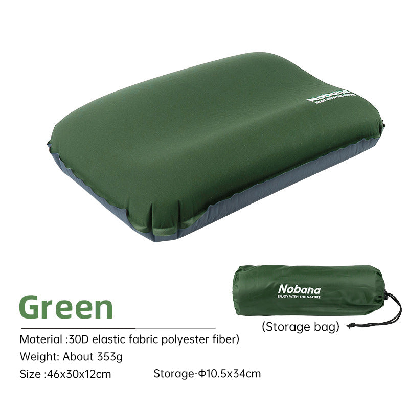 Outdoor 3D Sponge Pillow Automatic Inflatable Pillow Camping Tent Air Cushion Pillow Travel Portable Cervical Neck Pillow