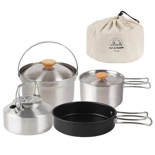 Camping Kochgeschirr Utensilien Ausrüstung Camping Zubehör Kits Kochgeschirr Falt kochset für 4-5 Personen Kochen im Freien