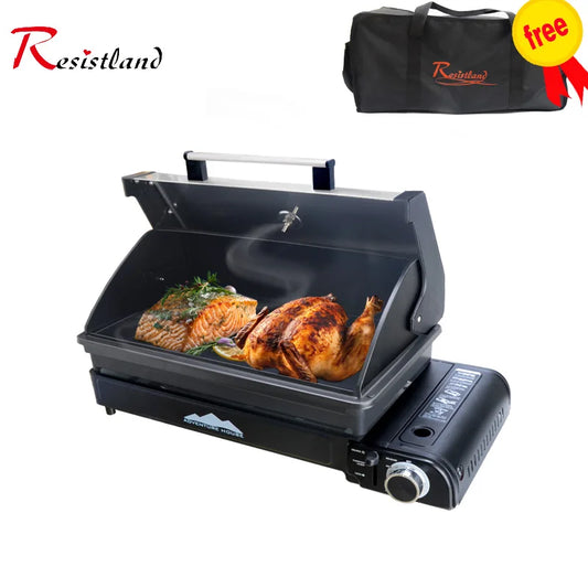 Camping Multi Gas Grill Tragbaren GRILL Herd Grill Klapp Holzkohle Outdoor Edelstahl Grill Kochen Picknick Grill-Tools