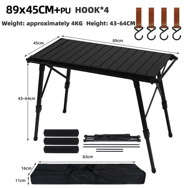 Klappbarer Tisch Aluminium multifunktion tragbarer Grill Grill Holztisch für Picknick Angeln Wandert isch im Freien