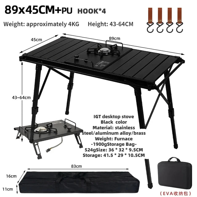 Klappbarer Tisch Aluminium multifunktion tragbarer Grill Grill Holztisch für Picknick Angeln Wandert isch im Freien