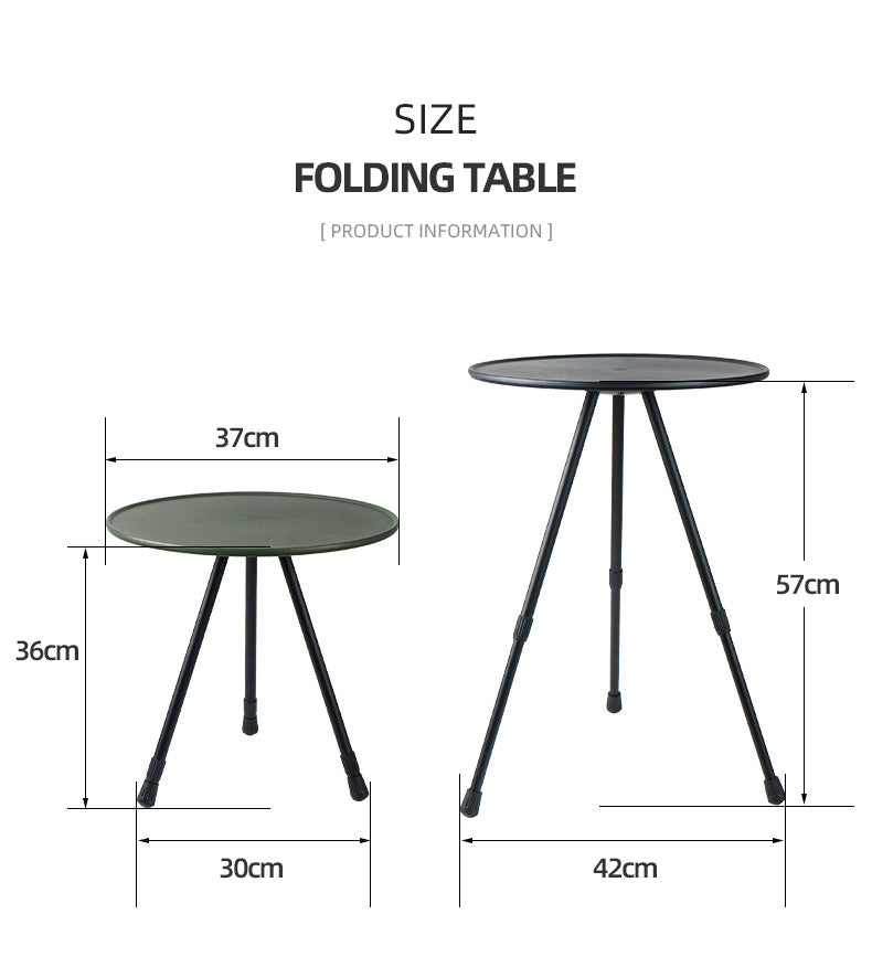 Outdoor Furniture Balcony Lightweight Portable Aluminum Height Adjustable Small Round Outdoor Folding Picnic Camping Table