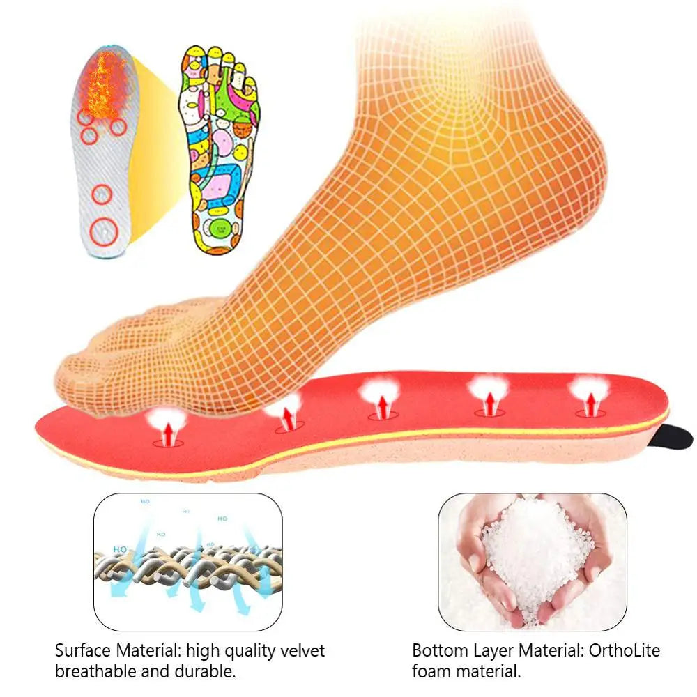 1800mAh Rechargeable Electric Heating Insoles With Remote Control Winter Warm Heated Insoles Sport Shoes Pads For Skiing Hunting