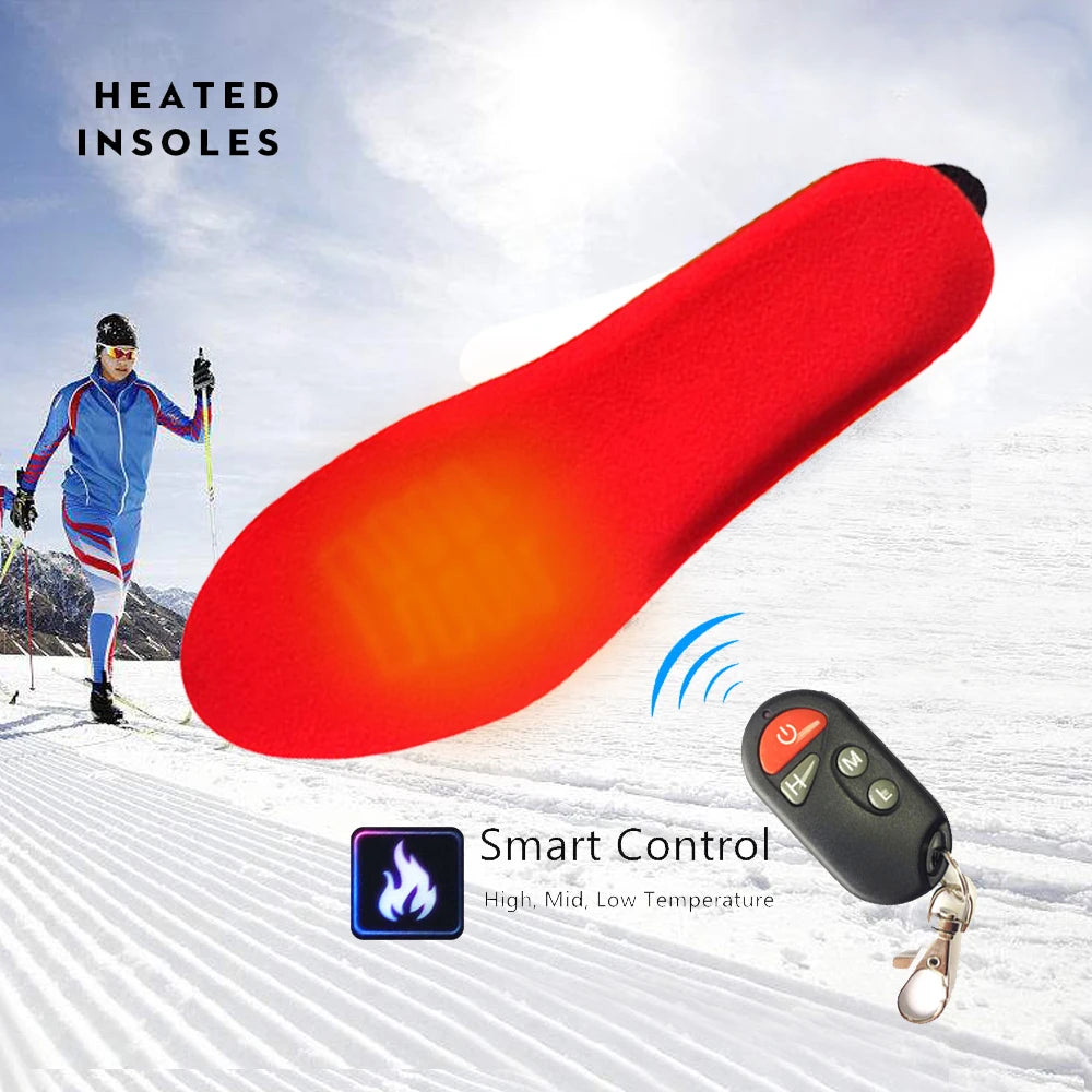 1800mAh Rechargeable Electric Heating Insoles With Remote Control Winter Warm Heated Insoles Sport Shoes Pads For Skiing Hunting