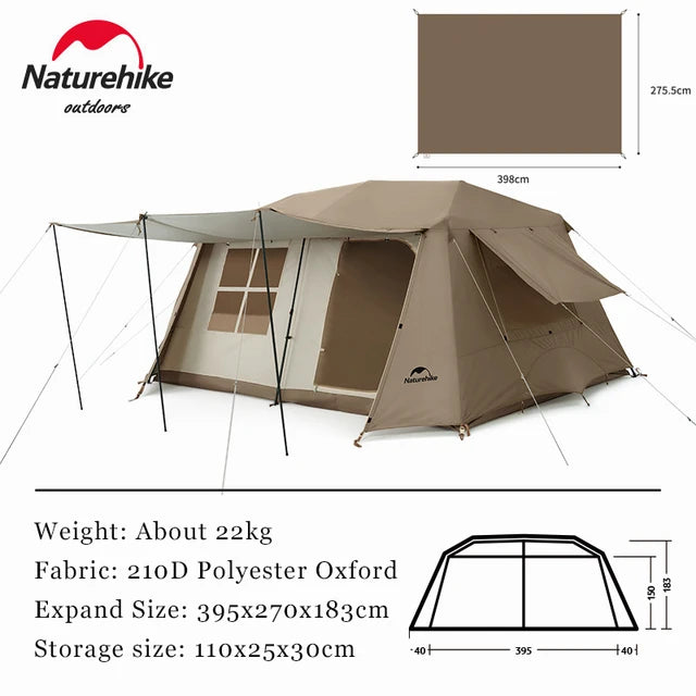 Nature hike village13 ㎡ automatisches Zelt Outdoor Camping Luxus wasserdichter Sonnenschutz exquisite zwei Schlafzimmer eins leben