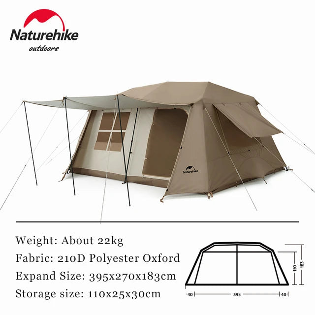 Nature hike village13 ㎡ automatisches Zelt Outdoor Camping Luxus wasserdichter Sonnenschutz exquisite zwei Schlafzimmer eins leben