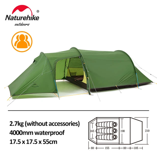 Naturehike Opalus 2 3 4 Zelt 2 3 4 Person Wandern Zelt 4 Saison Zelt Ultraleicht Familie Reise Zelt 20D wasserdicht Camping Zelt