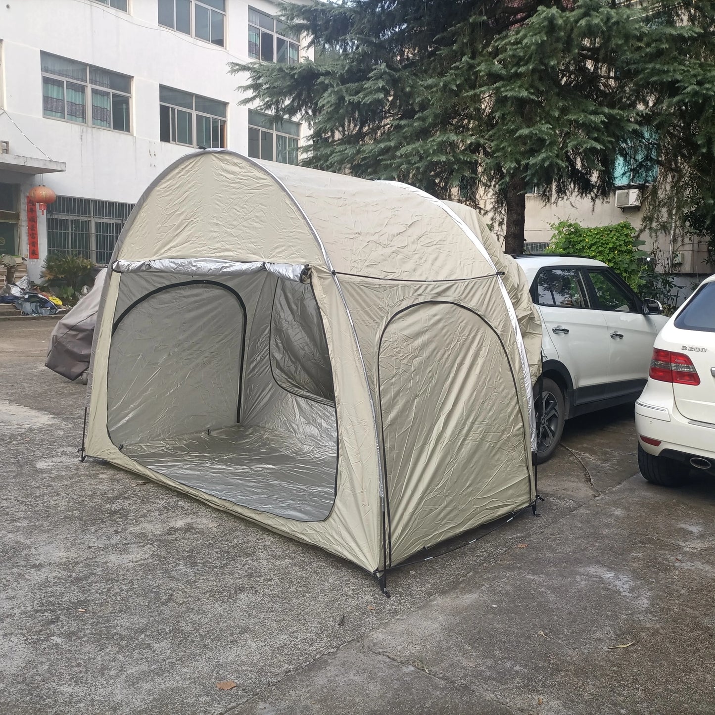 Outdoor-Geländewagen Heck zelt Fahrrad lager Zelt Camping Wandern Mehrzweck große wasserdichte Baldachin Sonnenschutz Auto Kofferraum Zelt