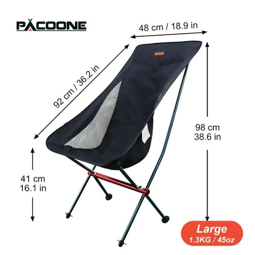 Pacoone Travel Ultralight Folding Chair Detachable Portable Moon Chair