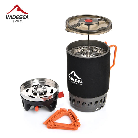 Widesea Camping Cooking System with Heat Exchanger Tourist Coffee Pot