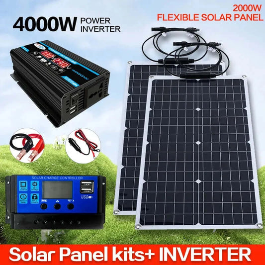 Flexible Solar Panel System 12V Battery Charging 110V / 220V